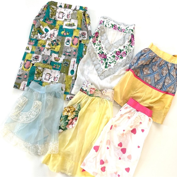 Vintage Other - Vintage Retro Assorted Handmade Printed Half Waist Kitchen House Aprons